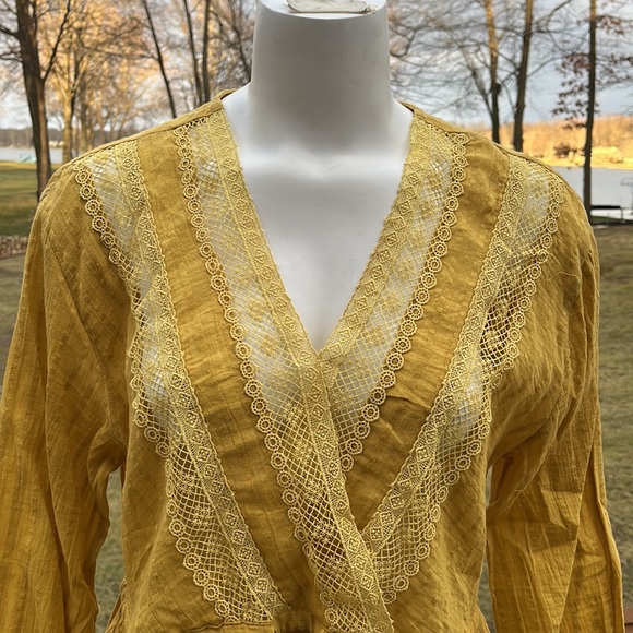 RD+ Koko boho faux wrap and lace blouse M-L - Picture 2 of 9